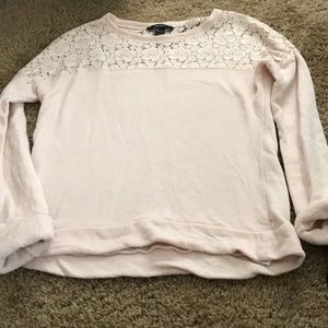 LAST CALL 8/1 Lace Top Crew Neck Sweatshirt